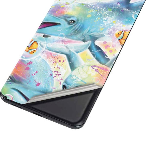 Pastel Dolphins by Sheena Pike Galaxy S21 Plus 5G Skin